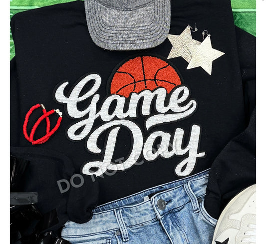 Basketball game day patch sweatshirt