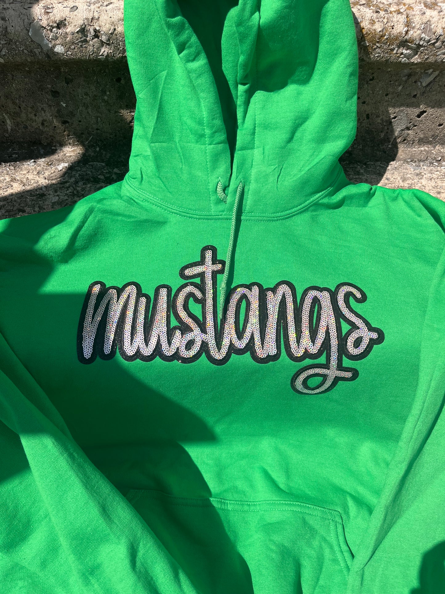 Mustangs sequin patch sweat shirt/crew