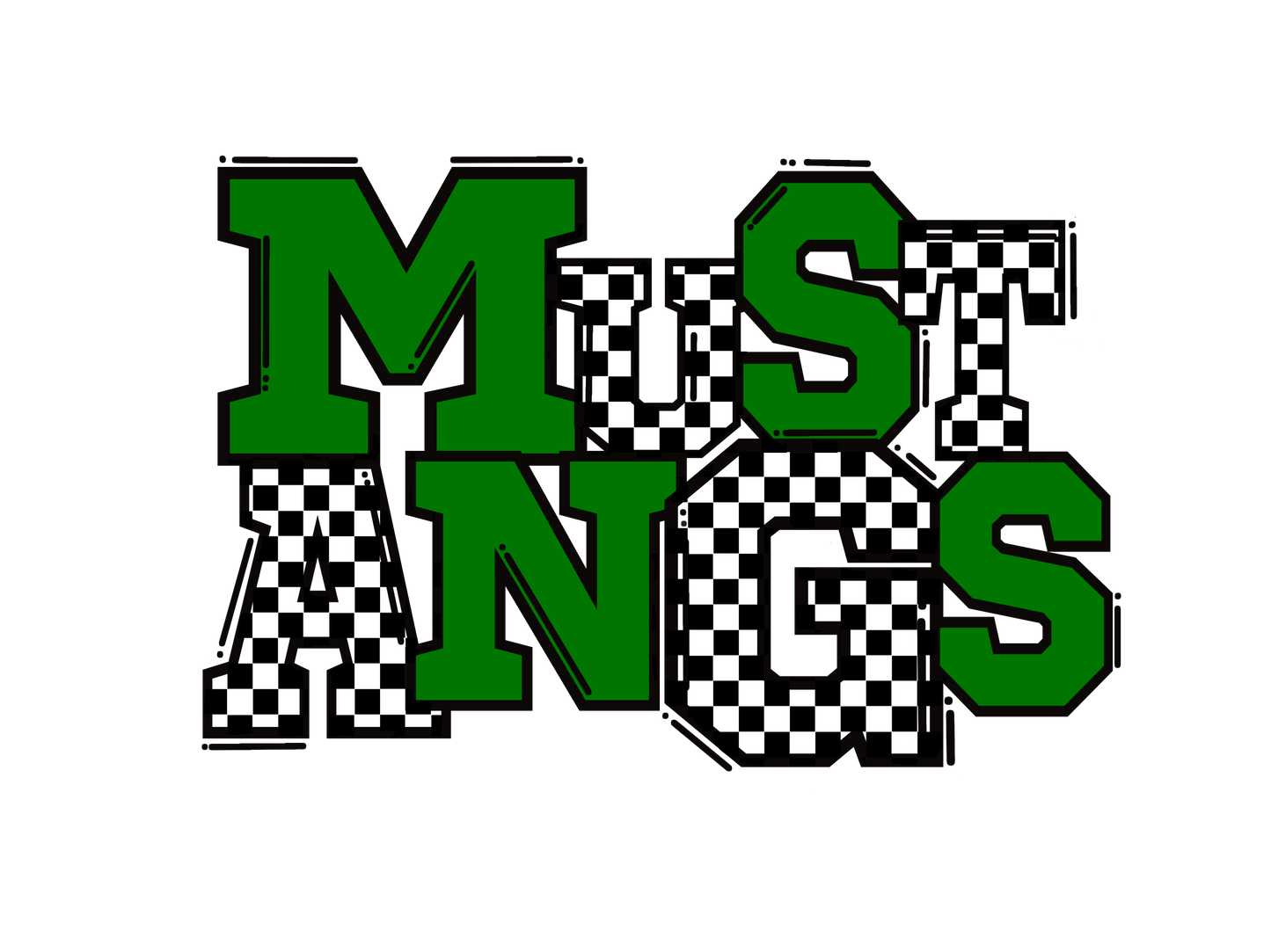 Checkered mustangs t shirt